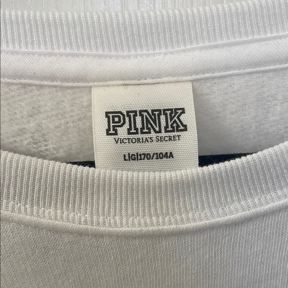 Victoria's Secret Pink White Crewneck Sweatshirt - Picture 2 of 5